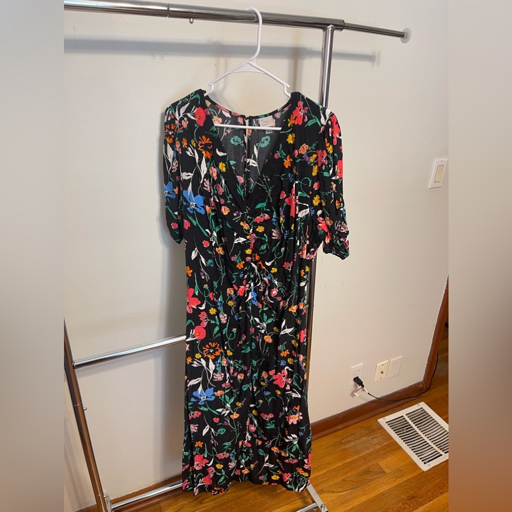 A new day dress, black dress, floral dress, size xl, only worn once